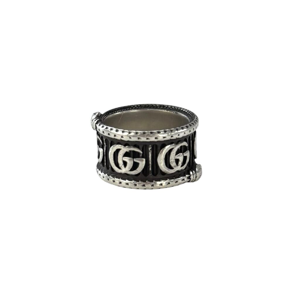 Gucci Sterling Silver GG Marmont Snake Ring